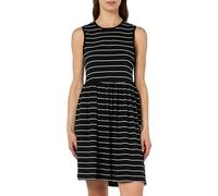 ONLMAY Life S/L Peplum Dress Box JRS, Black/Stripes:Cloud Dancer (Nadia), S