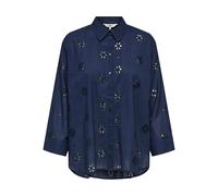 Onlnew Lina Grace LS Brod Angl Camiseta WVN, Black Iris., XS