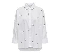 Onlnew Lina Grace LS Emb Camiseta Noos WVN, Blanco Brillante, XXL