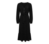 Onlnova Life Vis Amy Long Dress Solid, Negro, XS