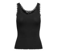 ONLY Onlsara Sharai Lace Tank Top Jrs Noos Camiseta De Tirantes Básica Sin Mangas Cuello Redondo Detalle De Encaje, Negro, XS Mujeres