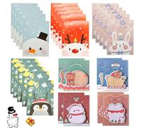 Onlvmyur Mini Cuadernos Navidad 20 Piezas Libretas Pequeñas Navidad Portátiles Cuaderno de Bolsillo y 8 Piezas Notas Adhesivas de Navidad para Niños Regalo de Fiesta