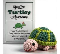 Onlvmyur Mini Patata Positiva Divertida Muñeca Tortuga Patata Positiva de Punto con Tarjeta Positiva Verde Pocket Hug Positive Potato para Regalo de Año Nuevo Cumpleaños Amigos Navidad