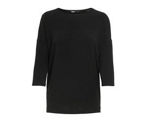 Only 15157920 Suéter, Manga tres cuartos, Negro (Black Black), XXL para Mujer con Cuello crew