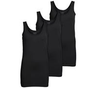 ONLY 15201465 - Paquete de 3 camisetas básicas sin mangas para mujer, color blanco, negro, gris, azul y crema, camiseta larga de verano, Negro (Black), M