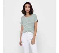 Only Camiseta ONLMOSTER JRS Noos manga corta cuello redondo rayas Jadeite/Cloud Dancer Talla S Mujer