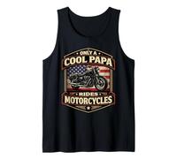 Only A Cool Papa Rides Motocicletas Padre Moto Americana Camiseta sin Mangas