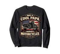Only A Cool Papa Rides Motocicletas Padre Moto Americana Sudadera