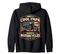 Only A Cool Papa Rides Motocicletas Padre Moto Americana Sudadera con Capucha