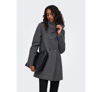 ONLY Abrigo semilargo con cuello alto. Color Gris Oscuro
