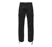 ONLY & SONS Onsray Life 0020 Ribstop Cargo Noos Pantalones, Negro, 32W / 34L para Hombre