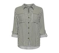 ONLY Asmin Wvn Noos-Camiseta L/S Camisa, Hojas de UVA/Rayas Blancas, XL para Mujer