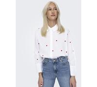 ONLY Blusa estampada. Color Blanco corazón