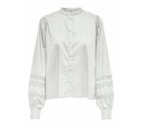 ONLY Blusa fluida, cuello mao, detalle bordado. Color Blanco