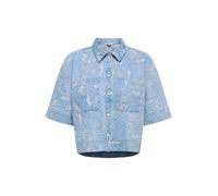 ONLY Blusa 'ONLCleo-Aude' azul denim / blanco L azul denim / blanco