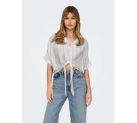 ONLY Onlpaula Life S/S Tie Shirt Wvn Noos Camisa Femenina Corta Detalle Nudo, Cloud Dancer, M Mujeres