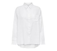 ONLY Onltokyo L/S Camisa de Mezcla de Lino Pnt Noos Blusas, Blanco Brillante, M para Mujer