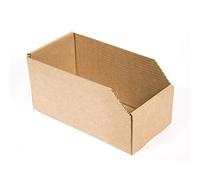 ONLY BOXES - Caja de almacenaje (cartón abierto, bandeja de almacenamiento, tamaño interior, 30 x 15 x 15 cm, cesta de cartón ideal para organización, color marrón