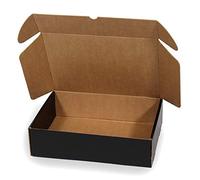 Only Boxes, Caja De Cartón Negra Resistente para Envío Postal, Automontable ideal para Regalo, Talla L, 30x22x8 cm, 20 Unidades