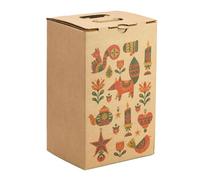 ONLY BOXES Caja Marrón Apilable para Lotes de Navidad | Ideal para 4 Botellas, Latas o Embutidos, Asa Exterior | Pack 4 Unidades | Sistema Automontable
