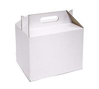 ONLY BOXES, Caja Picnic Maxi de Cartón Kraft Color Blanco, Caja para Fiestas - Comidas - Restaurantes, 24x16x18, 10 Unidades