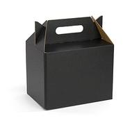 Only Boxes, Caja Picnic Maxi de Cartón Kraft color Negro, Caja para Fiestas - Comidas - Restaurantes, Medidas 24x16x18 cm, Pack 10 Unidades, L (AMA836)