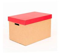 ONLY BOXES Cajas de Almacenamiento con Tapa Roja Mate, 2 Unidades