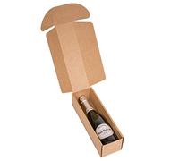 Only Boxes, Pack 4 Estuches para 1 Botella, Caja de cartón para Cava o Champagne, Caja de Color Kraft, Caja Regalo cartón para Botellas