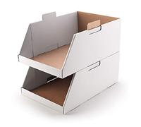 Only Boxes, Pack 6 Cajas de Cartón Organizadora para Almacenar Objetos, Cajón, Cesta o Gavetas Automontables y Apilables, Dimensiones; 50 x 33.5 x 20