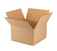 ONLY BOXES Pack de 20 cajas de cartón con solapas fabricadas en cartón ondulado de dos ondas para embalaje o transporte de Alta Protección. Medidas:35x35x20 cm, AMA631