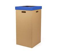 Only Boxes, Papelera de Cartón, Papelera con Tapa, Dimensiones 34,2 x 34,2 x 68 cm, Color Azul