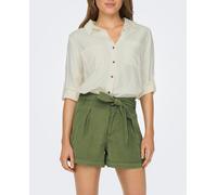 Only Camisa de mujer básica con botones frontales. Blanco 34 (XS)