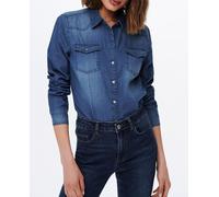 Only Camisa de mujer manga larga vaquera. Azul 36