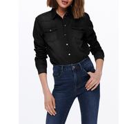 Only Camisa vaquera de mujer de manga larga. Negro 34