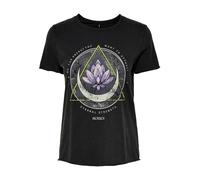 Only Onllucy Reg S/S Top Jrs Noos Camiseta, Negro/Estampado: Loto, S Mujer