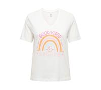ONLY Camiseta de manga corta estampada. Color Blanco Good Vibes