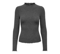 Only Camiseta de Manga Larga para Mujer Onlemma L/S de Cuello Alto Noos JRS, Gris Oscuro, XS