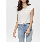 Only Camiseta de mujer de manga corta y cuello redondo. Blanco 40