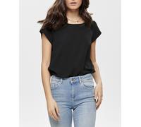 Only Camiseta de mujer de manga corta y cuello redondo. Negro 36