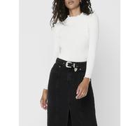 Only Camiseta de mujer lisa de manga larga. Blanco 34 (XS)