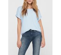 Only Camiseta de mujer sin mangas cuello redondo. Azul claro 36 (S)