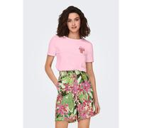 ONLY Camiseta estampada de manga corta. Color rosa