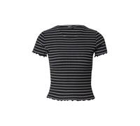 ONLY Mujer Onlemma Stripe S/S JRS Cropped Top Cuello O Manga Corta, Negro, M