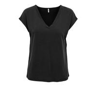 Camiseta de Mujer Cuello en V Manga Corta básica., Color:Negro, Talla:XL