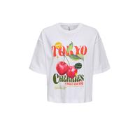 ONLY Camiseta 'ONLJOSSI' oliva / naranja / rojo cereza / blanco M oliva / naranja / rojo cereza / blanco