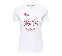 ONLY Camiseta 'ONLKITA' rosa / negro / blanco M rosa / negro / blanco