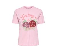 ONLY Camiseta 'ONLKITA' verde claro / rosa / rosa claro / rojo carmesí XS verde claro / rosa / rosa claro / rojo carmesí