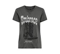 ONLY Camiseta 'ONLLUCY' gris claro / gris oscuro / negro L gris claro / gris oscuro / negro
