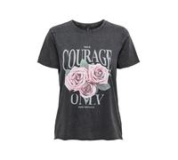 ONLY Camiseta 'ONLLUCY' gris claro / verde pastel / rosa / negro, Talla XS