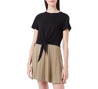 ONLY Camiseta Onlmay S/S con Nudo Corto para Mujer, Negro, S